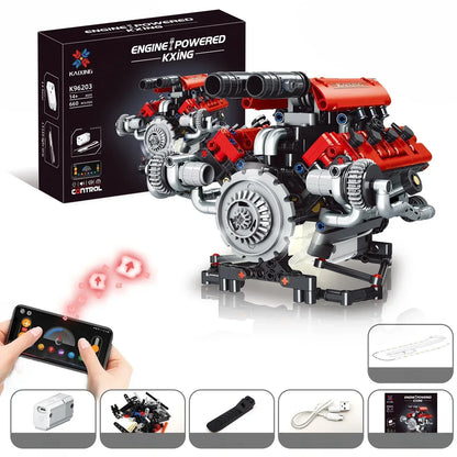 100% DIY🔥 dübörgő V8-as motor modell!