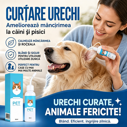 🐾 1+1 INGYEN 🐾 Háziállat fültisztító – Természetes kivonatok, biztonságos macskáknak és kutyáknak