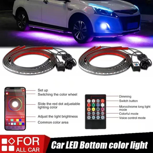 ✨ 2026-os autó alulvilágító készlet – 4 db RGB LED-szalag | Alkalmazás és zene szinkronizálás 🎵 | IP68 vízálló 💧