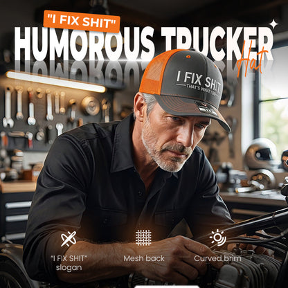🧢 2026 új és sláger "I Fix Shit" vicces trucker sapka – Raktáron & Utánvétes 🔧😄
