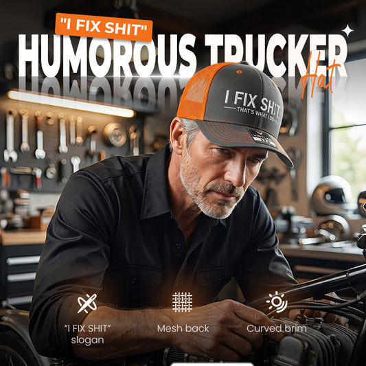 🧢 2026 új és sláger "I Fix Shit" vicces trucker sapka – Raktáron & Utánvétes 🔧😄