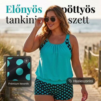 👙Népszerű pöttyös 2 részes fürdőruha – retro stílus, S–3XL méretek, raktárról azonnali kiszállítás, gyorsan száradó anyag