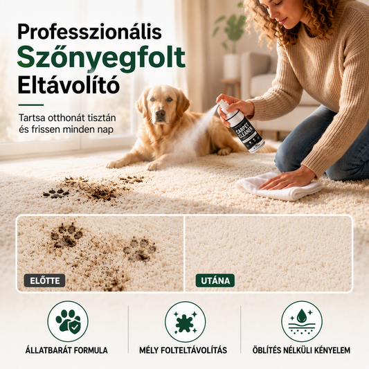 ⚡ Ipari hatékonyság, azonnali eredmény🧹 Szőnyegmélytisztító spray – mikrobuborék-technológia + anyagbarát | Szőnyegekhez, kanapékhoz és autó belső teréhez alkalmas, semlegesíti a kellemetlen szagokat ✨