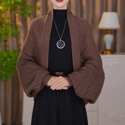 🔥 Áttört kötött sál kardigán