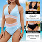 👙 Bikini szett Magas derekú hasformáló – Hasat laposít és formálja a feneket, divatos színblokk design, S-4XL méretválaszték, strandoláshoz és nyaraláshoz tökéletes
