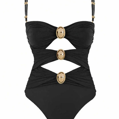 🔥Summer Vacation  Hot Sale 50% OFF 💖2026 New Women's Cut Out Ruched Cami One-Piece Swimsuit🩱✨