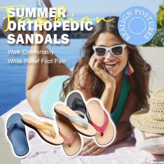 🌴Nyári ortopéd szandálok – Prodyšné, stabilizáció a lábfejnek, biztonsági talpbetét | Ideális hosszú séta, strand & nyaralás 🌞✨🛡️