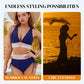 👙 Bikini szett Magas derekú hasformáló – Hasat laposít és formálja a feneket, divatos színblokk design, S-4XL méretválaszték, strandoláshoz és nyaraláshoz tökéletes
