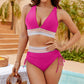 👙 Bikini szett Magas derekú hasformáló – Hasat laposít és formálja a feneket, divatos színblokk design, S-4XL méretválaszték, strandoláshoz és nyaraláshoz tökéletes