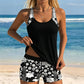 👙🏖️ Szexi Mintás Tank Top & Rövidnadrág Kétrészes Fürdőruha 🌞