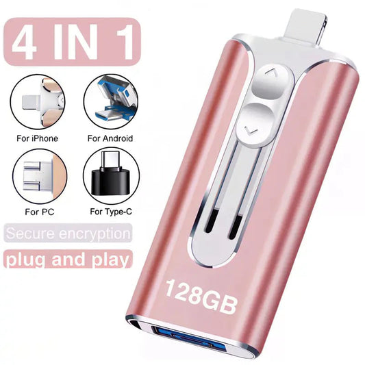 💥16GB ~ 256GB Micro USB + 8 Pin + USB 3.0 4 az 1-ben Mobiltelefon számítógép U-Disk
