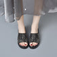 👣【35-43】2025 Női Fényes Wedge Pántos Szandálok