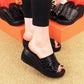 👣【35-43】2025 Női Fényes Wedge Pántos Szandálok