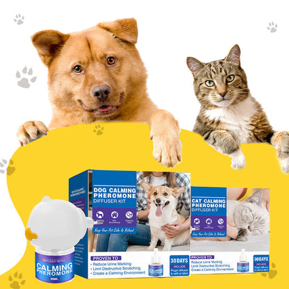 🐾 Diffúzor háziállatoknak – Nyugtató feromonos kiegészítő, csendes működés, biztonságos | Stressz, félelem & alvásproblémák enyhítésére 💤✨🏠