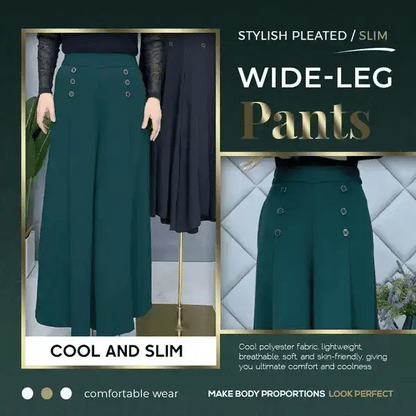 ✨Hűvös és elegáns, elegáns, széles szárú, rakott nadrág