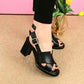 Women's Open Toe Chunky Heel Sandals