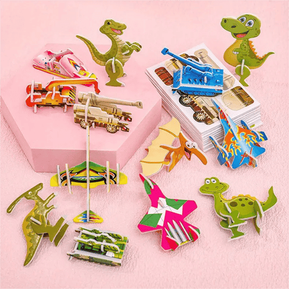 🦖🧩 Kézműves DIY logikai 3D kirakós (25 db) – Raktáron & Utánvétes 🧠