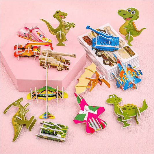 🦖🧩 Kézműves DIY logikai 3D kirakós (25 db) – Raktáron & Utánvétes 🧠