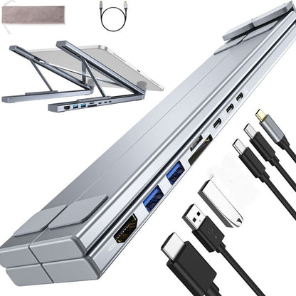 💻🖥️ USB-C dokkoló & laptop állvány szett – 4K HDMI, többportos, ergonomikus | Otthoni iroda, meeting & dupla kijelző beállítás ⚡🎯