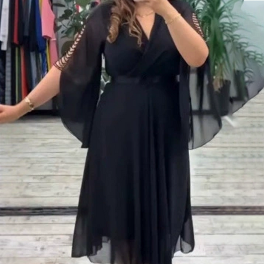 💃 Női elegáns V-nyakú ruhák 🍃👗