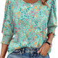 🔥Hot Sale 50% OFF💝✨Women Dressy Casual 3/4 Length Sleeve Blouses with Smocked Cuffs