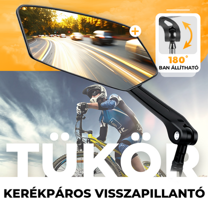 🚴‍♀️ Kerékpár visszapillantó tükör – 360° forgatható, állítható, biztonságos | Anti-vibráció, gyors szerelés, ideális városi & túrázási biciklikhez 🔍🛡️💖