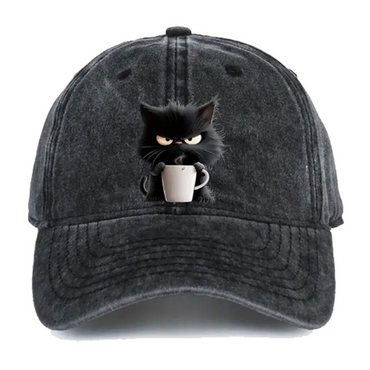 Cuki fekete macska vintage baseball sapka– Raktáron & Utánvétes 🐱⚾️