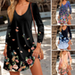 🌺S-4XL🌺Női V-nyakú, hosszú ujjú, nyomtatott miniruha