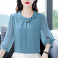 🌬️ (M-4XL) 🌺 Nők Elegáns Laza Illeszkedésű 3/4 Ujjú Felső