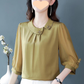 🌬️ (M-4XL) 🌺 Nők Elegáns Laza Illeszkedésű 3/4 Ujjú Felső