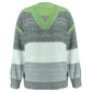 【S-2XL】Alkalmi V-nyakú csíkos pulóver