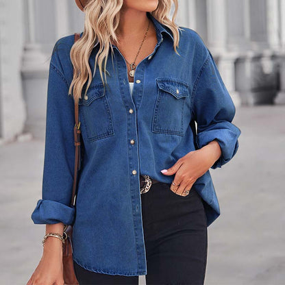 🔥 (S-2XL) 🌼 Női Laza Divatos Reveres Felső