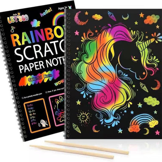 🌈 Kreatív szivárványos karcolós művészeti jegyzetfüzet 🎨✨