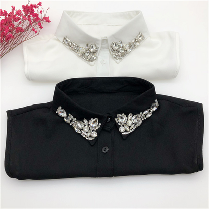 Levehető sifon gallér kristály strasszokkal