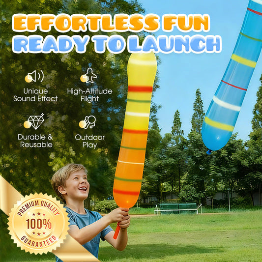 Színes fütyülő rakétás léggömbök pumpával