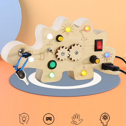 Fából készült érzékszervi kapcsoló táblás játék gyerekeknek