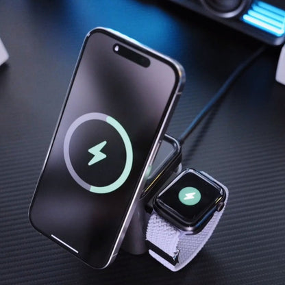 Motorizált 3 az 1-ben vezeték nélküli töltőállomás