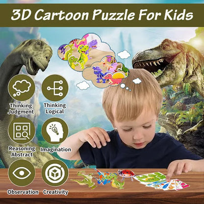 🧩 Fejlessze a kreativitást és készségeket – Oktató 3D rajzfilm puzzle (ragasztó nélkül, biztonságos anyagok) – Utánvétes ✨