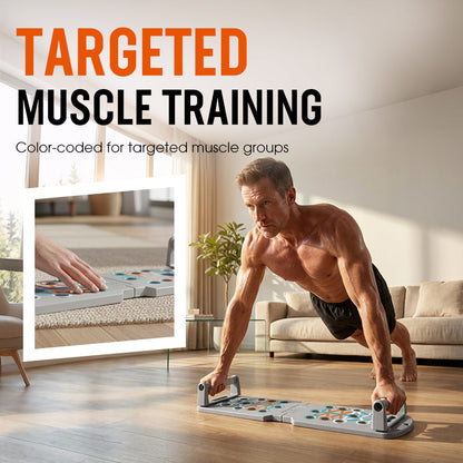 Összecsukható fekvőtámasz deszka színekkel jelölt útmutatóval