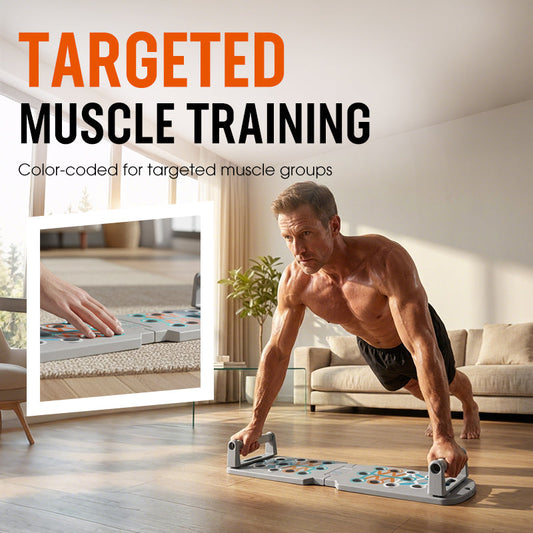 Összecsukható fekvőtámasz deszka színekkel jelölt útmutatóval