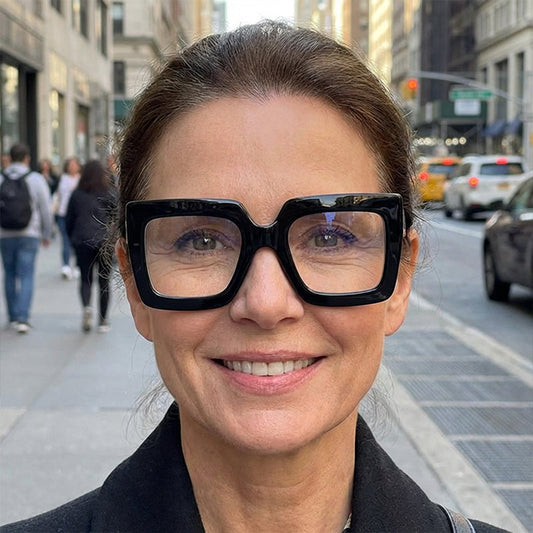 👓 Elegáns túlméretezett kékfény-szűrő szemüveg – Szemkímélő, karcsúsító, könnyű viselet | Tökéletes irodába, tanuláshoz, szórakozáshoz 💻✨😎