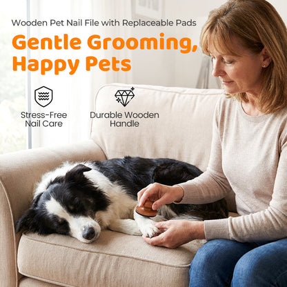 🐾 Reszelje kedvence körmeit stresszmentesen – Fa állati körömreszelő cserélhető csiszolóbetétekkel – Utánvétes 🪵