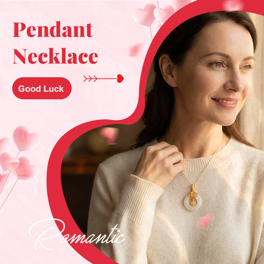 Ruyi Ping An Kou Good Luck Pendant Necklace