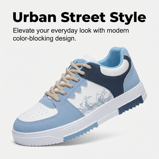 Men's Casual Color-Block Platform Sneakers