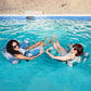 🌴 Pihenjen trópusi kényelemben – Felfújható medence fotel levélmintával és pohártartóval – Utánvétes 🏊‍♂️💺