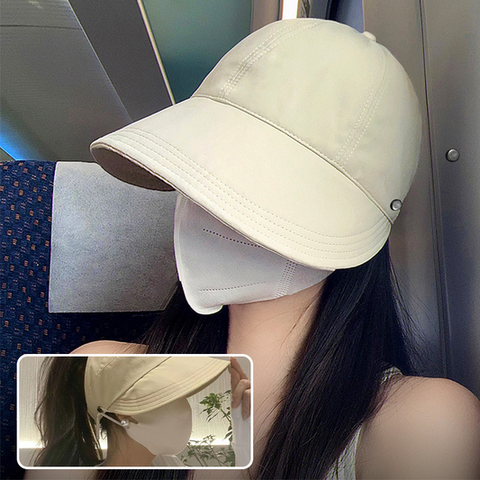 🌞 Tartsa hűvösen és védve – Széles karimájú félkupak napkalap maszkakasztóval – Utánvétes 🧢