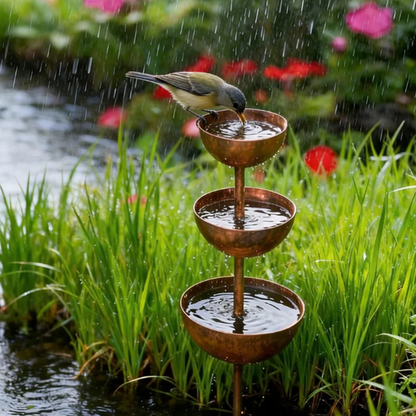 🐦 Fém Madáretető 3 Szinttel – Itatóval | Raktáron 🏡💧📦