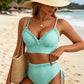 👙 Csíkos Bikini Magas Deres – Ráncos | Raktáron ✨🩳📦
