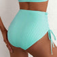 👙 Csíkos Bikini Magas Deres – Ráncos | Raktáron ✨🩳📦