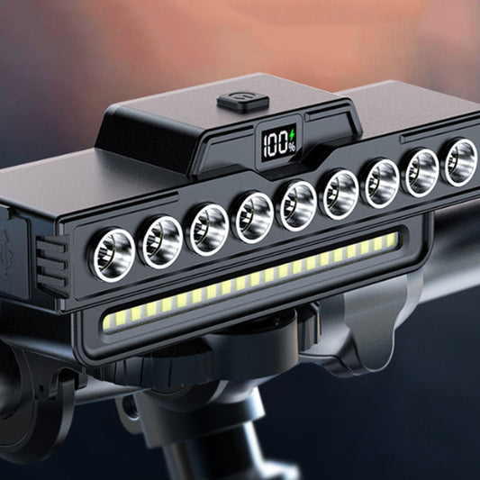 🚲 Legkelendőbb 28 LED-es kerékpárlámpa dudával – kettős fényforrás, USB‑ről tölthető, beépített sziréna, vízálló, távirányítós